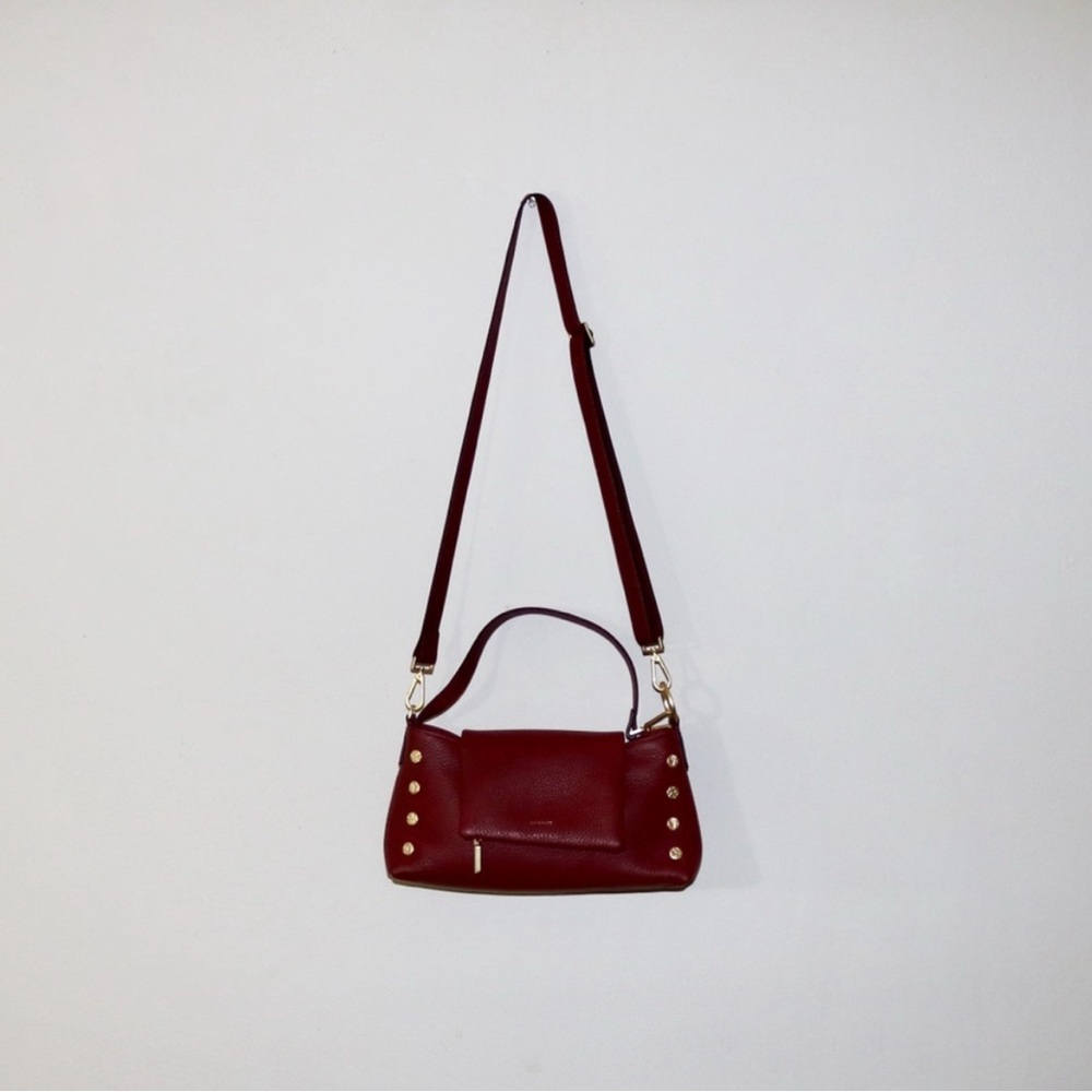 Hammitt Brushed Gold Pebble Leather VIP Satchel in Pomodoro Red - Picture 3 of 15